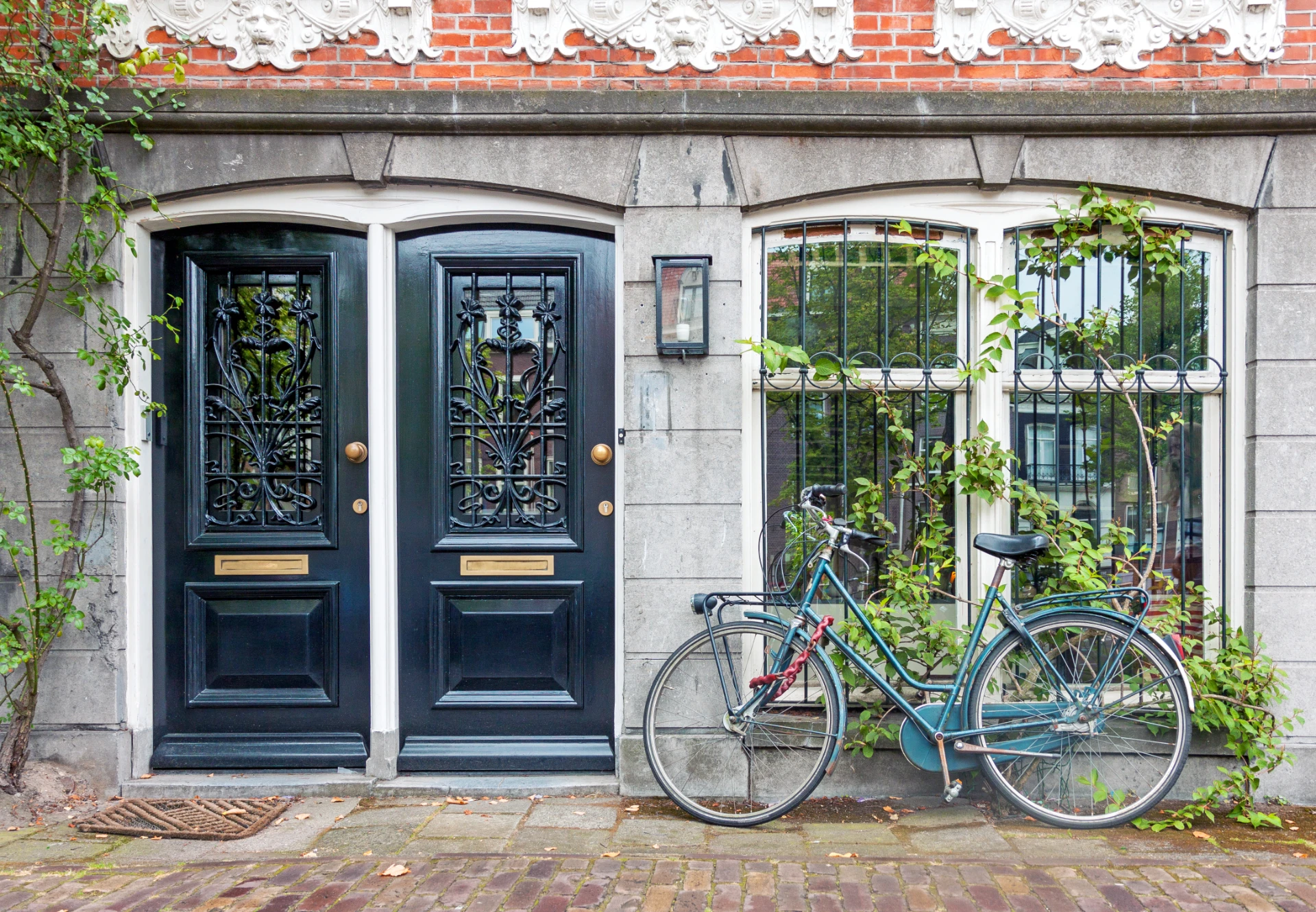 house-entrance-with-two-doors-and-bicycle-in-amste-2025-01-09-02-12-22-utc